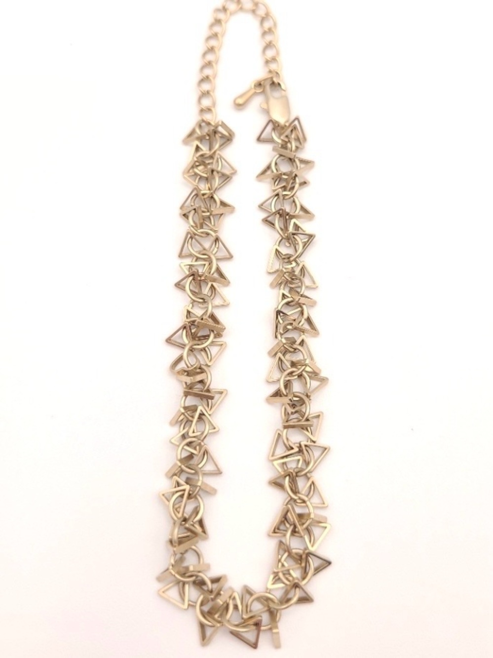 Silver Tone Triangle Link Chain Bracelet Geometric Statement Bracelet
